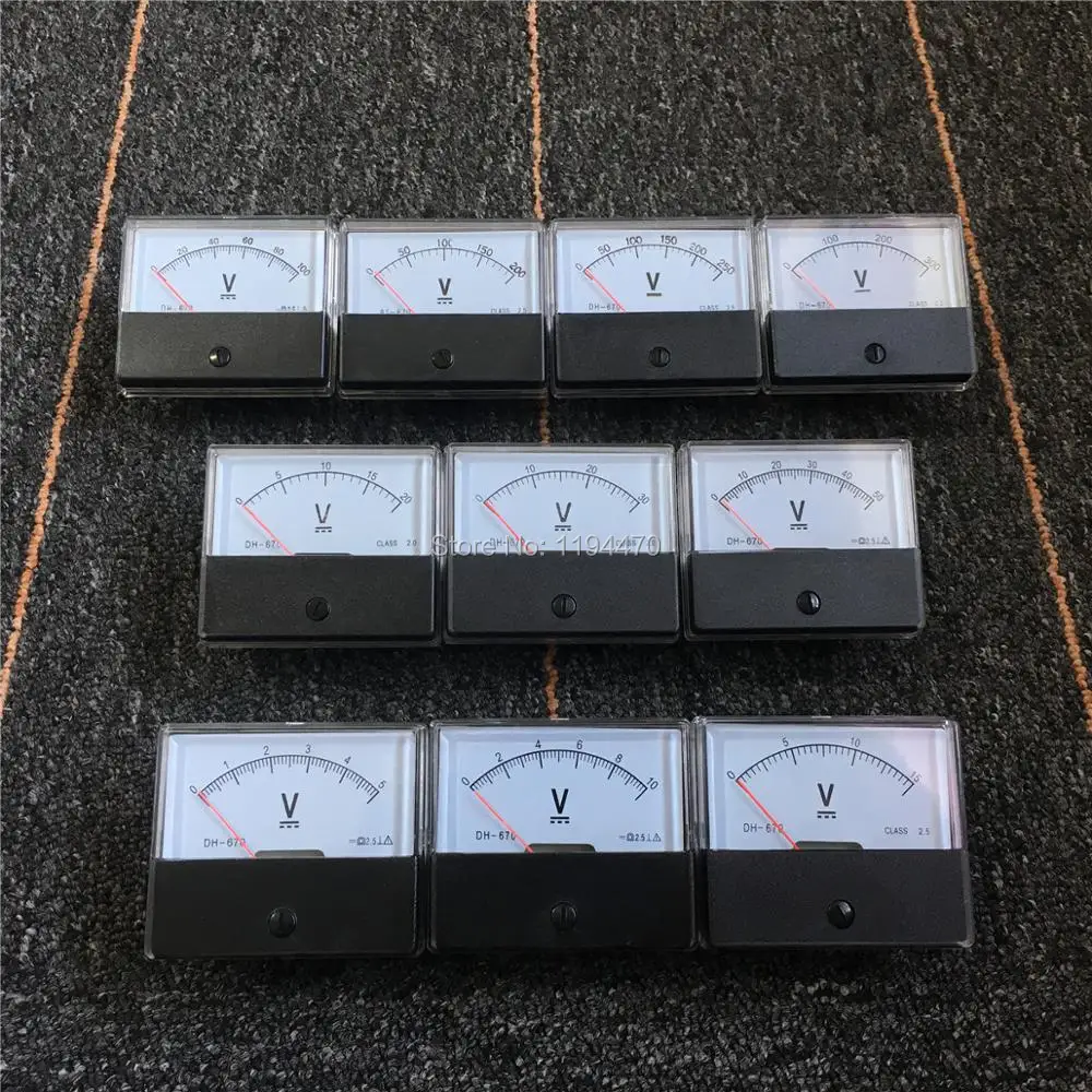 DH670 DC 5V 10V 15V 20V 30V 50V 100V 200V 250V 300V аналоговый измеритель в Панель вольтметр механический указатель