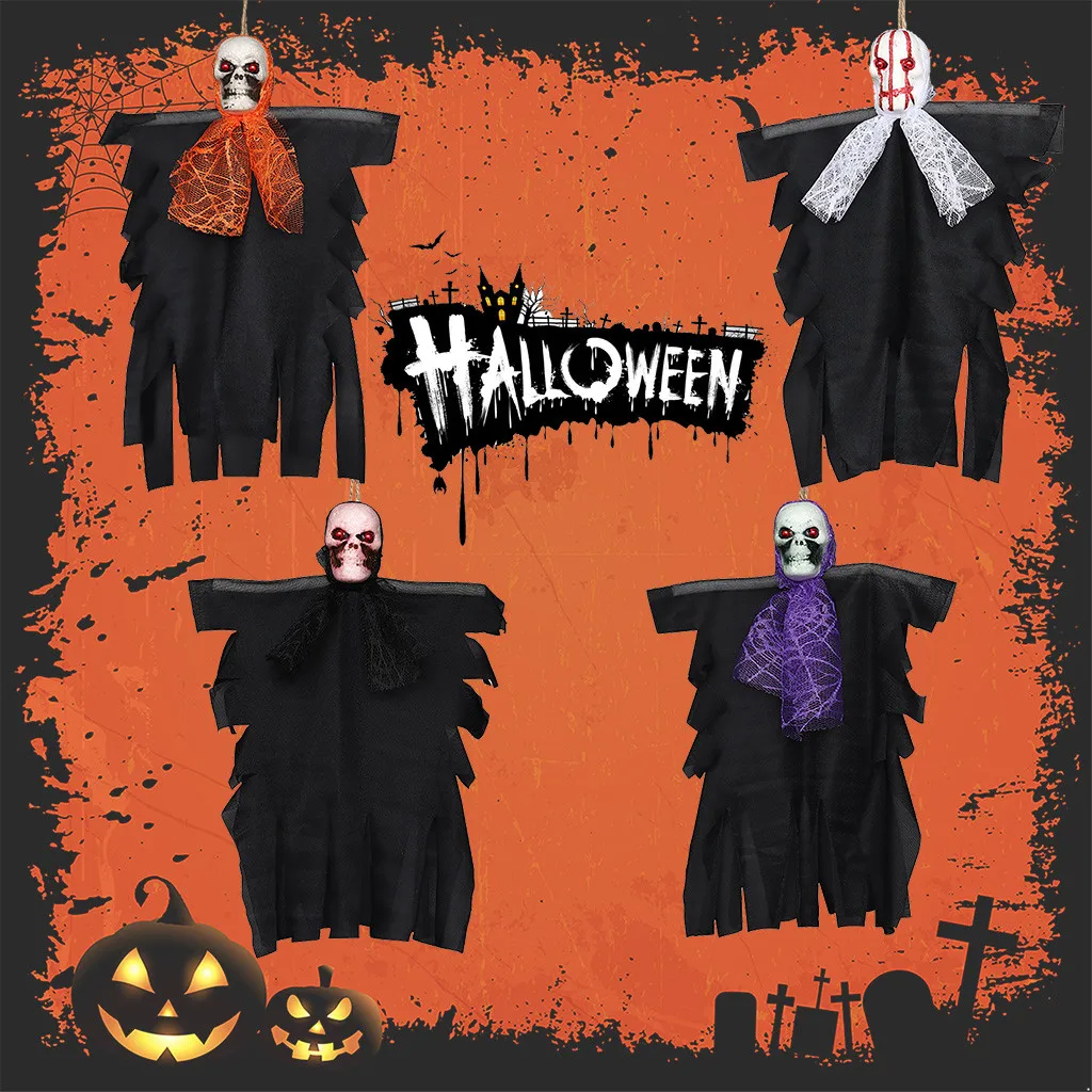 Счастливый Хэллоуин реквизит с привидениями настенный подвесной Череп Скелет