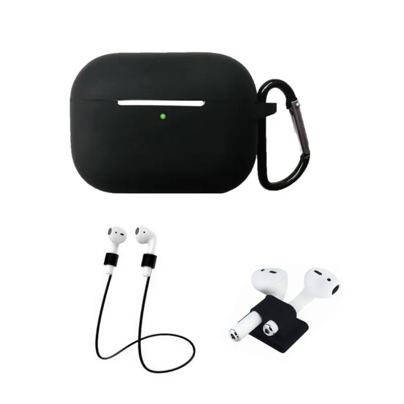 

Protective Case For AirPods Pro 3 Portable Silicone Protection Cover Wireless Headphone Charging Box Protector With Hook Rope