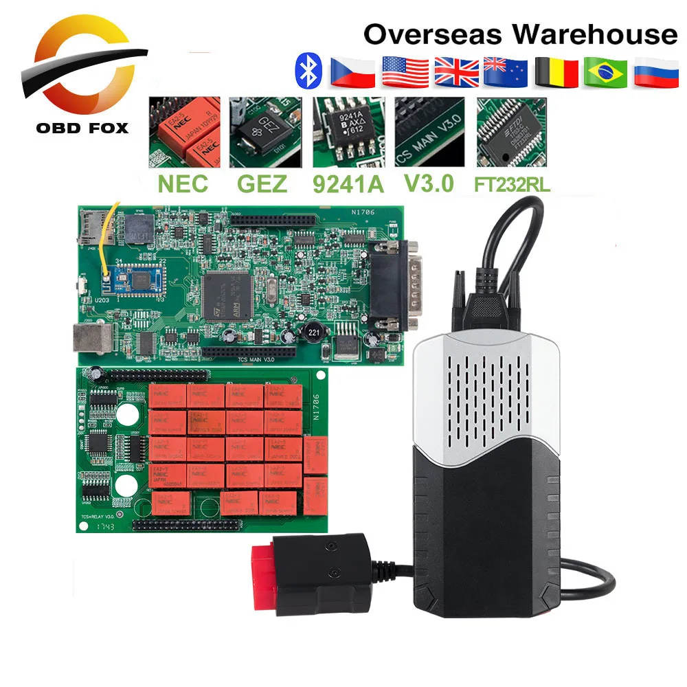 CDP TCS V3.0 NEC Реле tcs Bluetooth R1 keygen как Multidiag pro obd2 сканер автомобили Грузовики диагностический инструмент