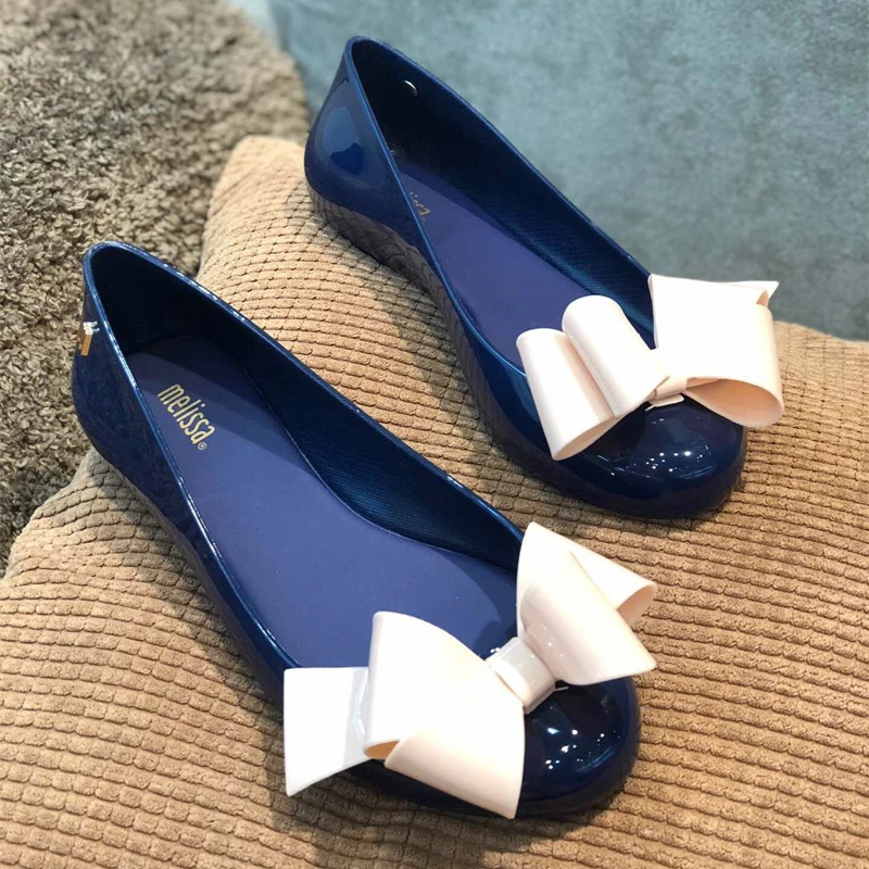 Новинка 2020 года Женские сандалии Melissa Женская обувь с бантом Удобные на плоской