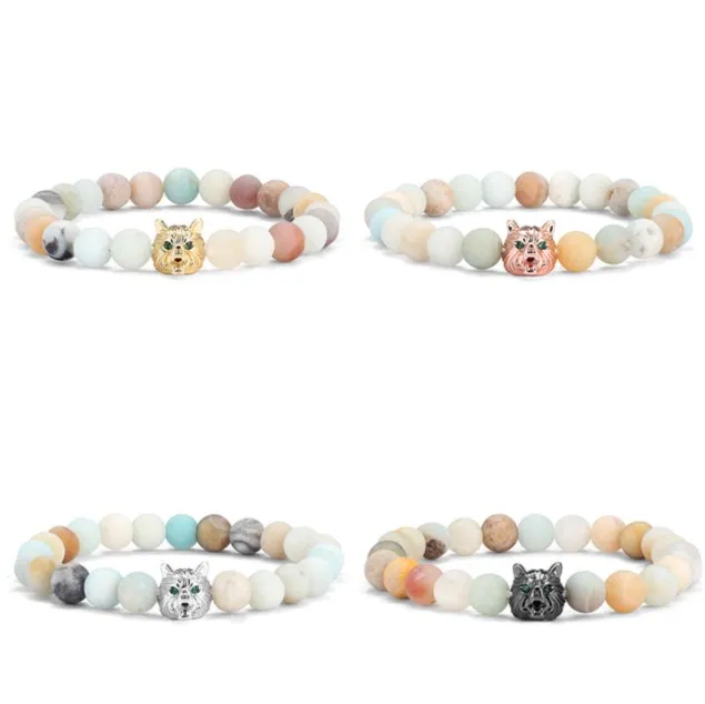 8 мм волк Золото Серебро Медь cz Циркон кубический цирконий бусины богемный Йога