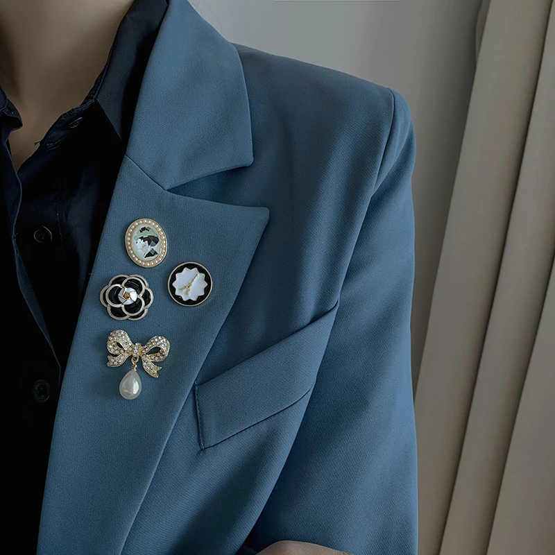 

Camellia Bow Neckline decoration Brooch Women party pin buckle suit accessories Brooches 4pcs/set