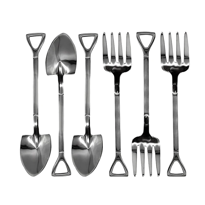 8 шт. лопата для снега в форме ложка и вилка Кофе сахара мини мороженое ложки вилки