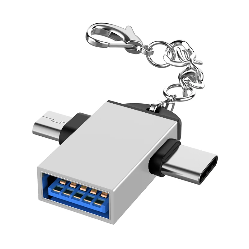 

2 в 1 адаптер OTG USB 3,0 «мама» к Micro USB «папа» и «мама» USB C «папа» универсальный конвертер Type-C Micro USB OTG адаптер