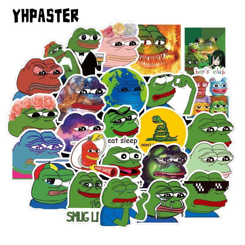 

10/30/50 Pcs/Set Spoof Pepe Sad Frog Cartoon Graffiti Stickers For Laptop Refrigerator Motorcycle Skateboard Scrapbook Toy Gift