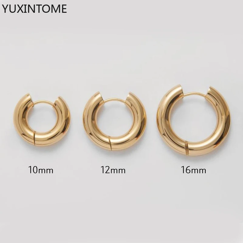 

10mm 12mm 16mm 925 Sterling Silver Ear Needle Hoop Earrings For Women Girl Circle Round Minimalist Earrings Party Jewelry