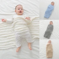 2022 baby blanket soild color knitting swaddle wrap newborn throw blankets receiving blankets toddler infant swaddle baby stuff
