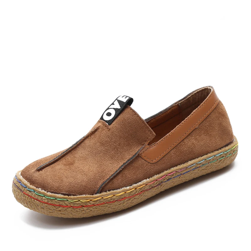 

Ladies Oxford stitching shoe covers, faux leather loafers, flat-bottomed casual spring round-toed single shoes, tendon bottom