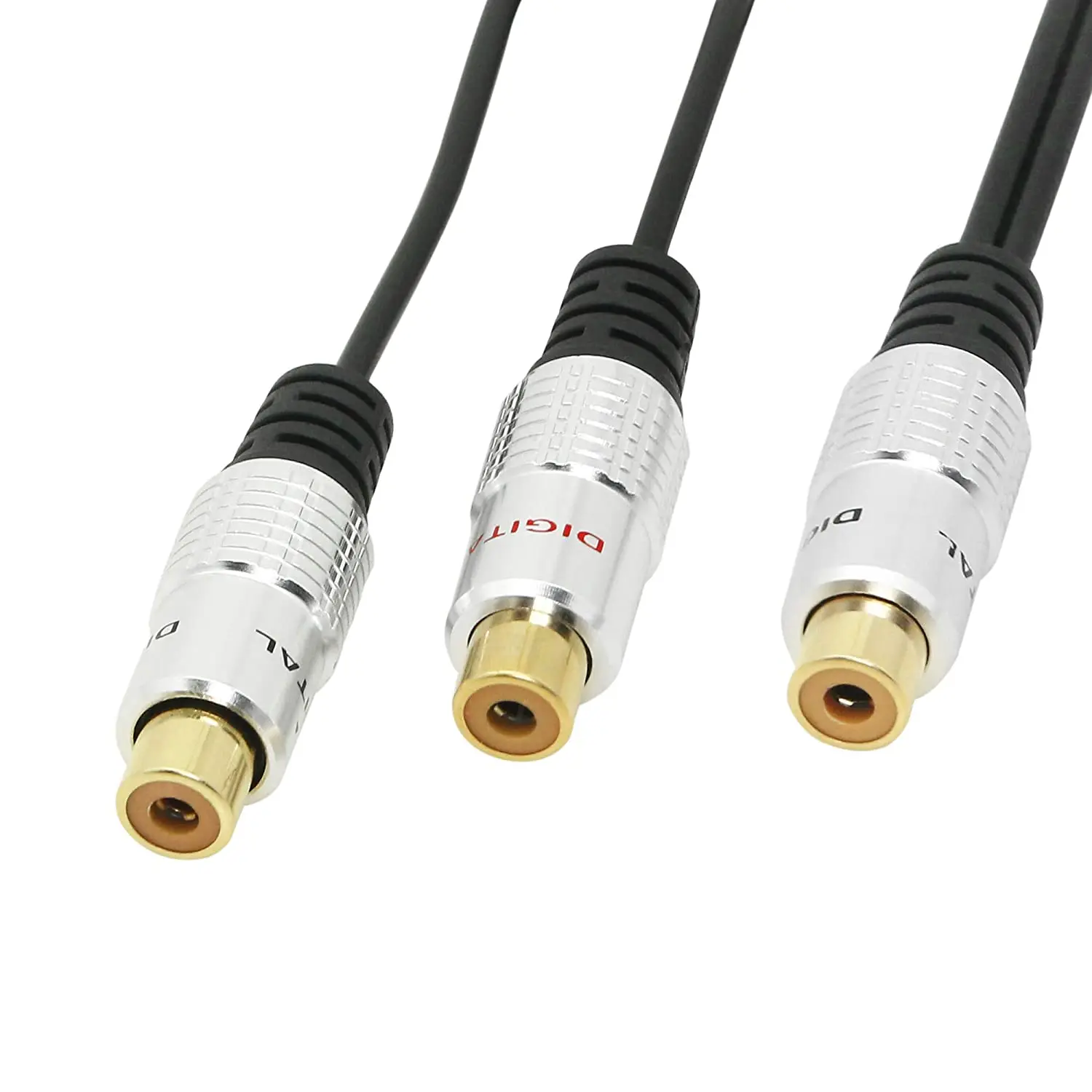 RCA Cable Premium Aluminium Alloy Single 1-RCA Female to Dual 2 Splitter Gold Plated Adapter Audio Cable(RCA/F-2F) | Электроника