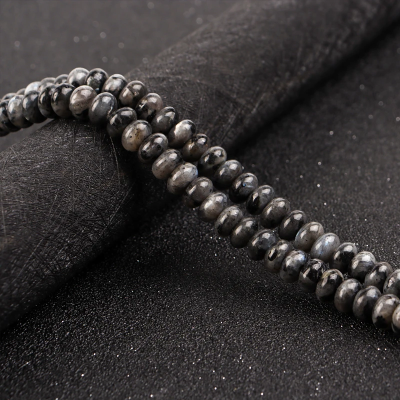 

Black Flash Abacus Beads Natural Stone 8*5mm About 80pcs Round Loose Beads For Jewelry Making DIY Bracelet Necklace 15"