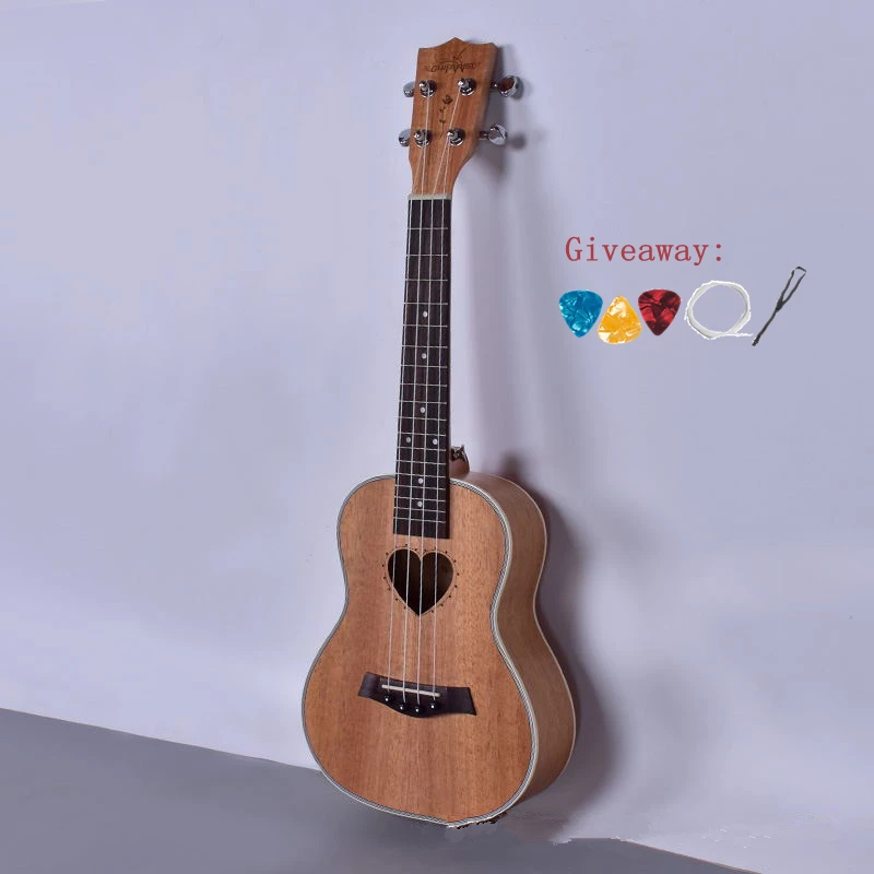 Гавайская гитара укулеле Tenor 23 26 дюймов 4 струны в форме сердца музыкальный