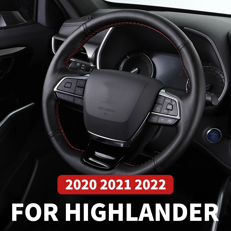 Чехол на руль сшитый вручную для Toyota Highlander XU70 Refit 2020 2021 2022 Kluger автомобильные