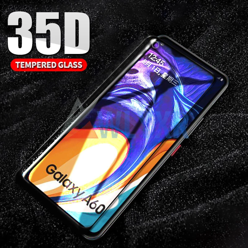 Full Coverage Tempered Glass For Samsung Galaxy A 10 20 30 40 50 60 70 80 20E 40S A2 J4 J6 Core 35D Screen Protector Protective