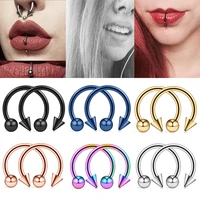 2pcs punk stainless steel nose ring spike nose piercings helix ear piercing for women men septum rings body piercing jewelry
