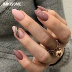 Накладные ногти-стилеты ногти 24 шт. обнаженные розовые острые ногти полное покрытие великолепные глянцевые накладные ногти