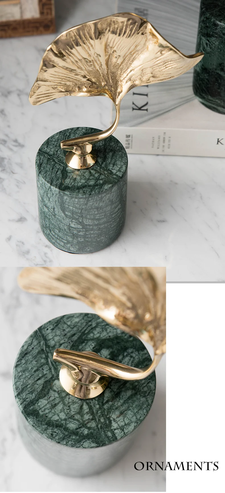 Роскошные золотые металлические растения Ginkgo листья аксессуары для домашнего