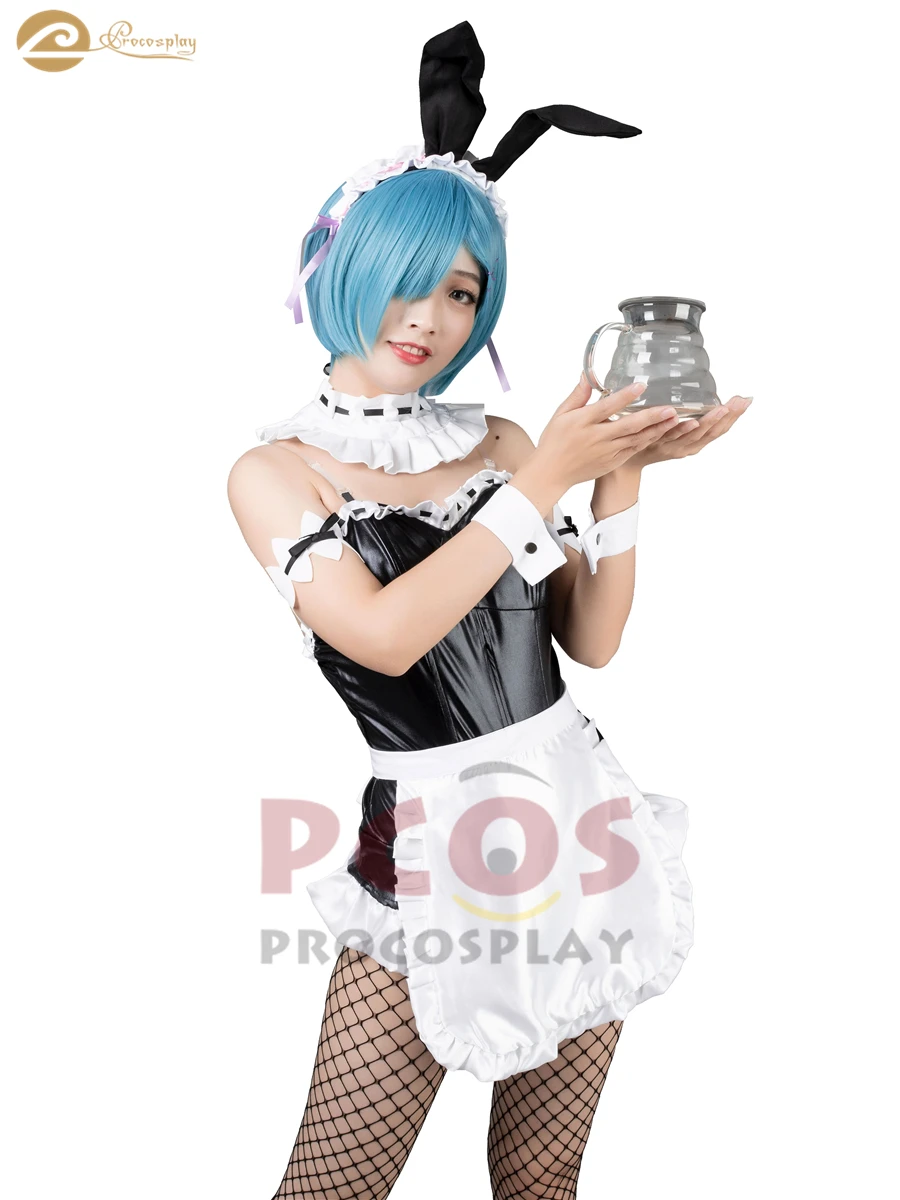 

Brand New * In stock Sexy twin teen maid Cosplay black rabbit suit cosplay Ram cosplay re zero Rem cosplay costume mp004174
