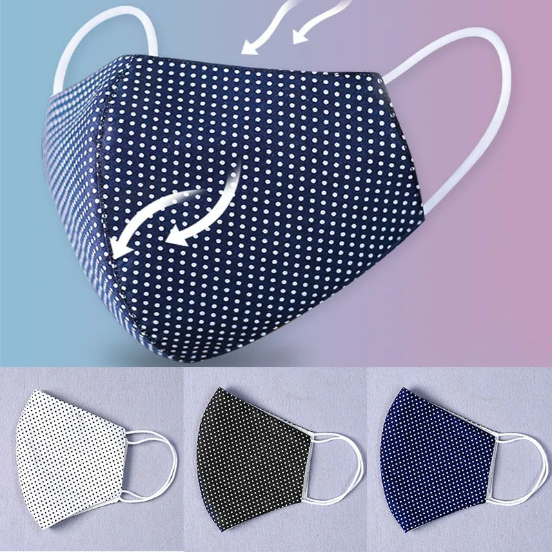 Многоразовая маска для лица в горошек унисекс непродуваемая дышащая мужчин и