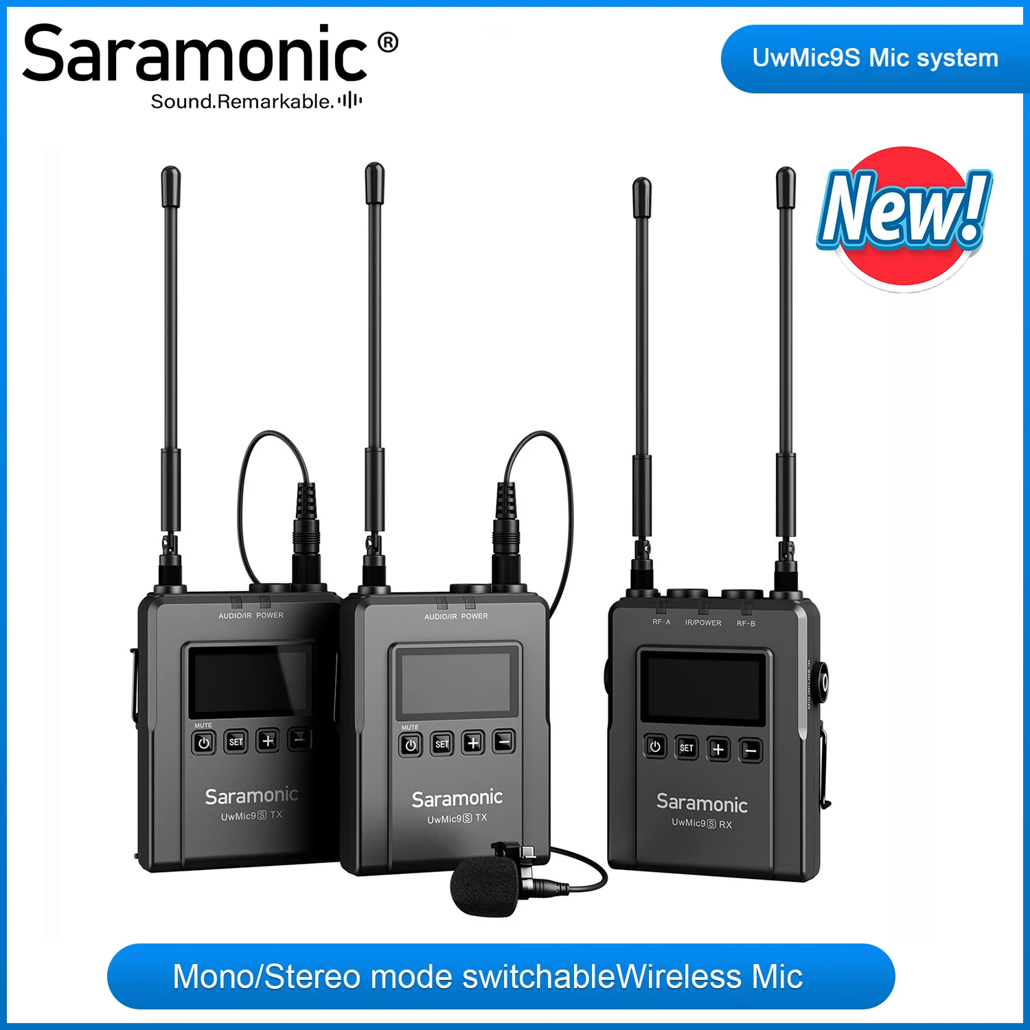 Saramonic UwMic9S Kit1/2 UHF двойная Беспроводная микрофонная система для камер Canon Nikon Sony DSLR
