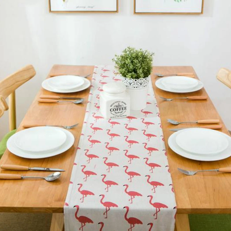 Вечерние настольные бегуны chemin de Table современные Бегуны для свадьбы фламинго camino