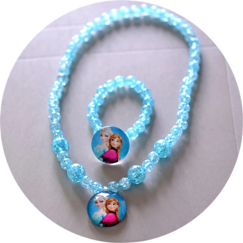 2 шт./лот диснеевских мультфильмов Холодное сердце детское ожерелье + браслеты