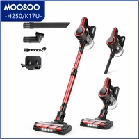 moosoo k17u 24kpa suction 250w brushless motor cordless vacuum cleaner 4 in 1 2200mah 1 2l dust cup turbo brush for floor carpet
