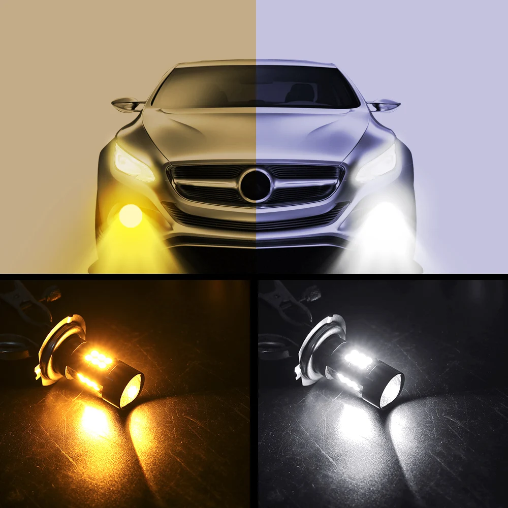 

A Pair 12V 3030 21SMD 1200LM 6000K H8 H11 Car Fog Lamp Bulb Car Daytime Driving Running Light LED Car Headlight Auto Accessories