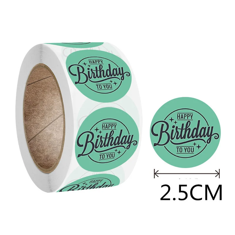 

500PCS birthday party sticker birthday gift label decoration round sticker handmade sticker