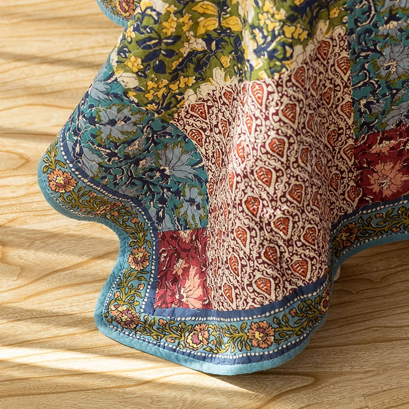 

Vintage Floral Bedspreads Coverlet Set 3PCS Washed Cotton Quilts Bed Cover Pillowcase King Size Quilted Quilt Set Summer