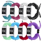 Тканевый Плетеный ремешок для смарт-браслета Fitbit Charge 4 3 2, регулируемый ремешок для часов fitbit charge 2 3 4, ремешок для часов