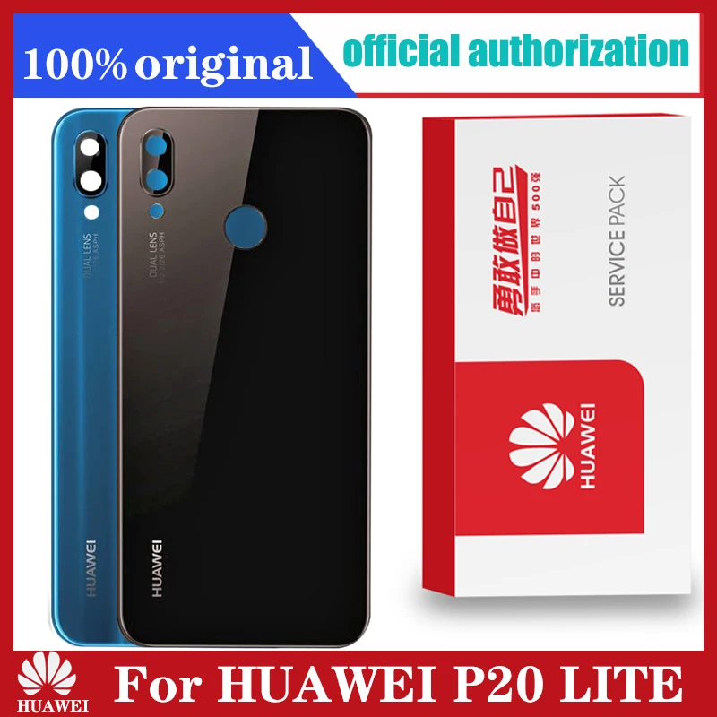 Оригинальный запасной корпус для HUAWEI P20 LITE задняя крышка аккумуляторное стекло с