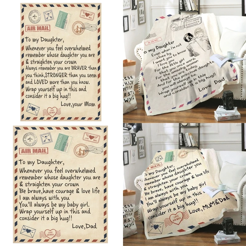 Флисовое одеяло для моей дочери сына жены набивные одеяла с надписью Air Mail