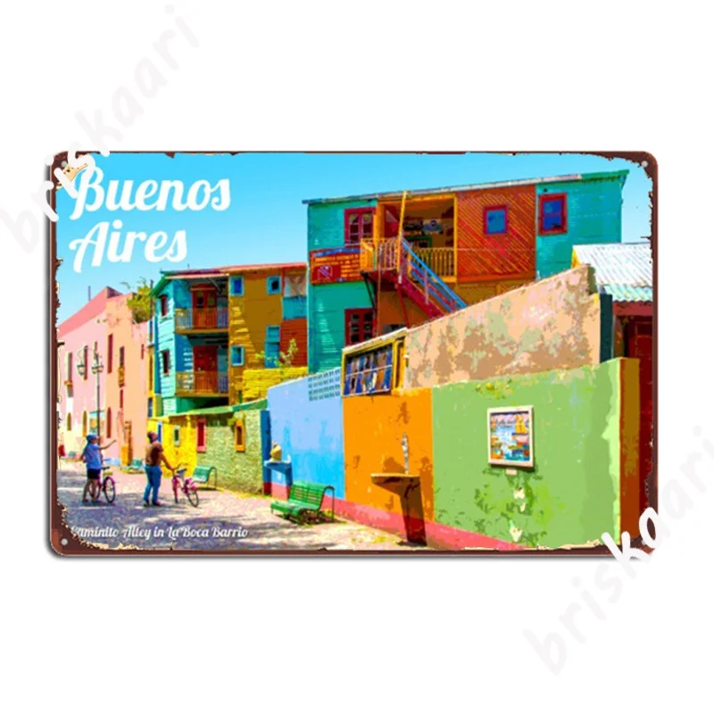 Винтажные дорожные металлические вывески в Буэнос-Айресе, Декор стен для паба, гаража, кинотеатра, кухни, дизайнерские оловянные вывески, плакаты
