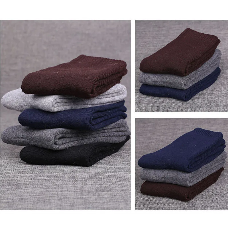 5 пар брендовых мужских Хлопковых Носков толстые теплые пушистые носки-тапочки