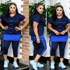 Новинка лета 2021, повседневный спортивный костюм, Большой женский костюм из двух предметов, одежда в африканском стиле, футболка с коротким рукавом, девять % леггинсы, брюки