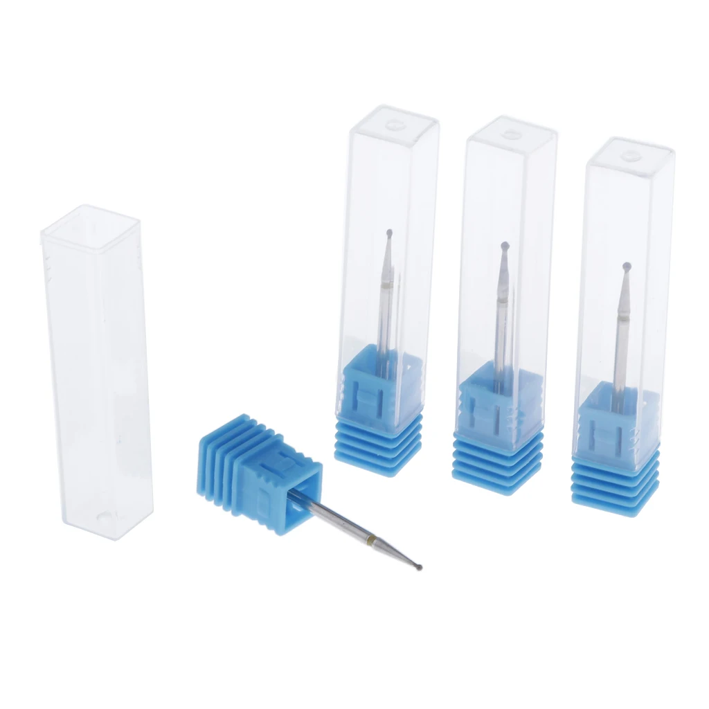 4 шт. электрические пилки для маникюра 3/32 дюйма с шариковыми наконечниками 1 2/1 4/1 6