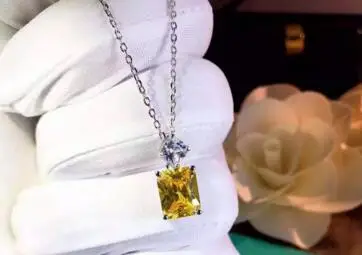 

YTF115 925 Silver-yellow Zircon Women's Necklace Wedding Garment Matching Decoration