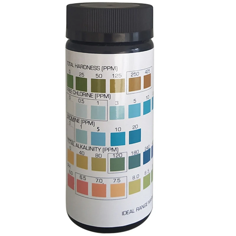 100 шт. 7in1 качества воды Тесты полоски PH нитрат натрия хлора щелочности твердость