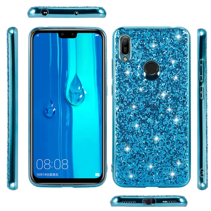 

Silicone Shiny Phone Case For Huawei Y6 Prime 2019 Luxury Ultra Thin Cover For Huawei Y6s For Huawei Honor 8A Pro Glitter Cases