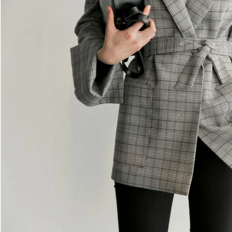 

Professional Jacket Female Autumn And Winter Retro British Small Plaid Casual Jacket Temperament All-Match Suit