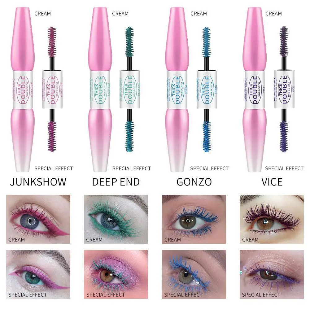 

Colorful 4D Mascara Waterproof Lasting Thick Curling Blue Yellow Black Silk Fiber Lash Mascara Eyelash Thicken Color Eyes Makeup