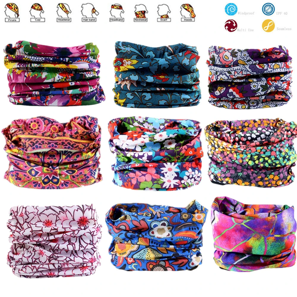 Outdoor Scarf Sun Protection Camping Riding Bandana Scarves Neck Head Bandanas Flower Elegant Print Men shemagh |
