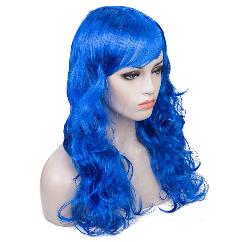 Парик с длинными волнистыми вьющимися волосами на Хэллоуин косой челкой