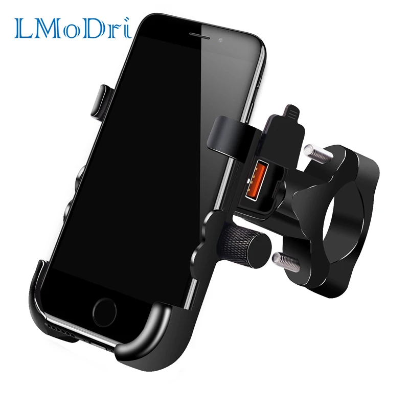 LMoDri Универсальный держатель для телефона QC 3,0 зарядное usb-устройство для мотоцикла водонепроницаемый 12 В мотоцикл мобильный телефон крепление адаптер питания зеркало