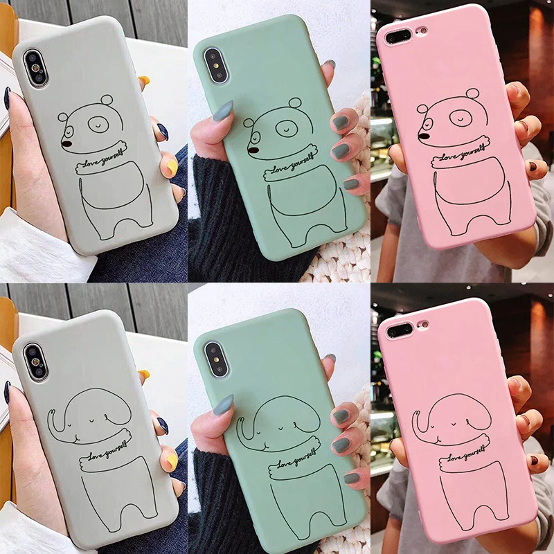 Роскошный чехол с изображением медведя слона для iPhone 11 XR X Xs Max 8 7 6 Plus 6S силиконовый