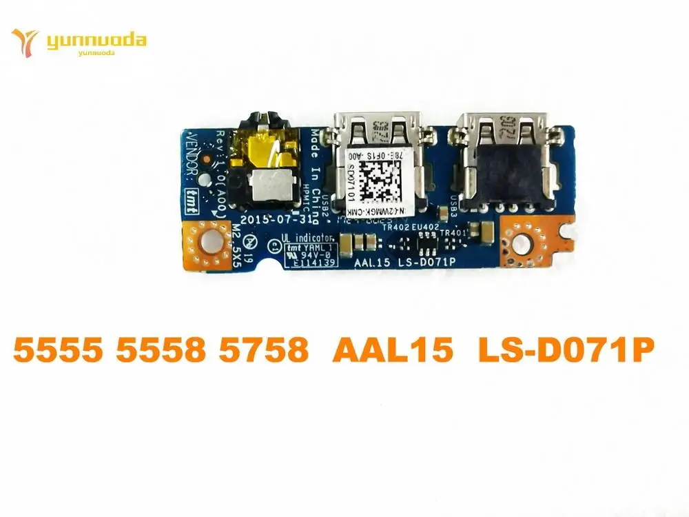 Оригинальный Для DELL 5555 5558 5758 звуковая плата USB доска AAL15 LS-D071P испытанное хорошее
