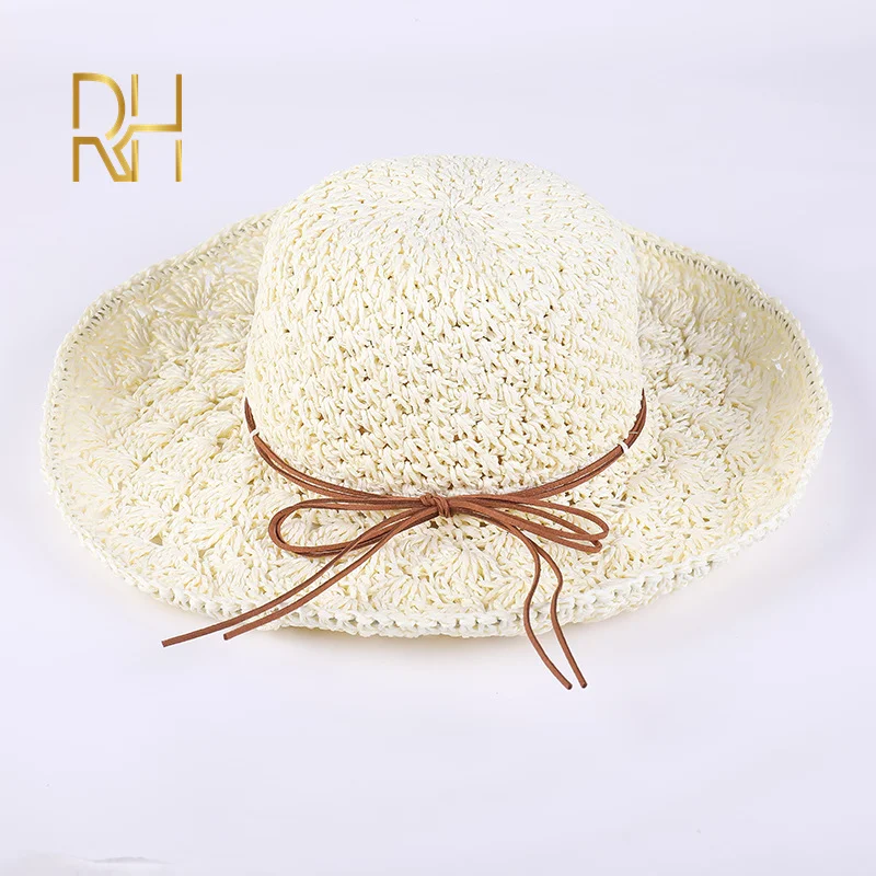 Детская Регулируемая шляпа RH складной солнцезащитный козырек Пляжная вязаная