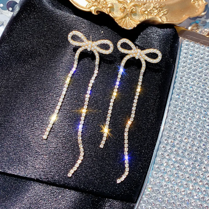 

Shiny Three Butterfly Crystal Drop Earring Long Tassel Dangle Earrings for Women Statement Earrings Jewelry Gifts