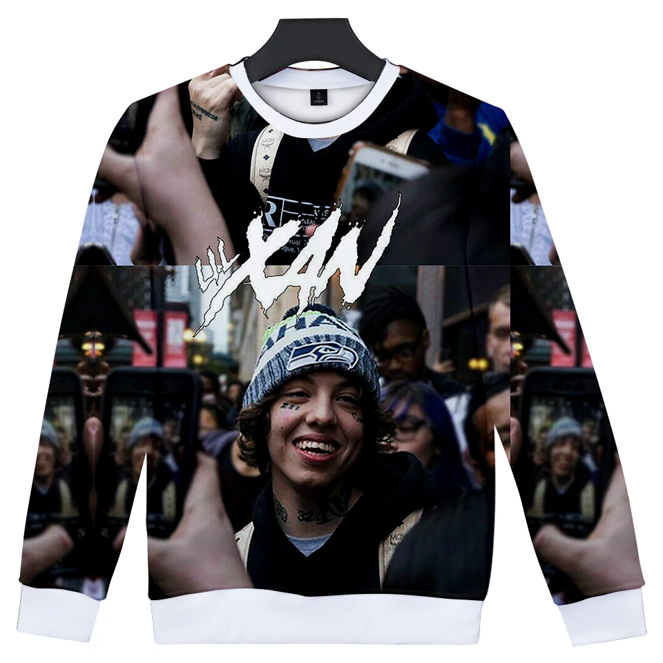 Rapper Lil Xan xanarchia Толстовка-пуловер с принтом зимние осенние мужские/женские